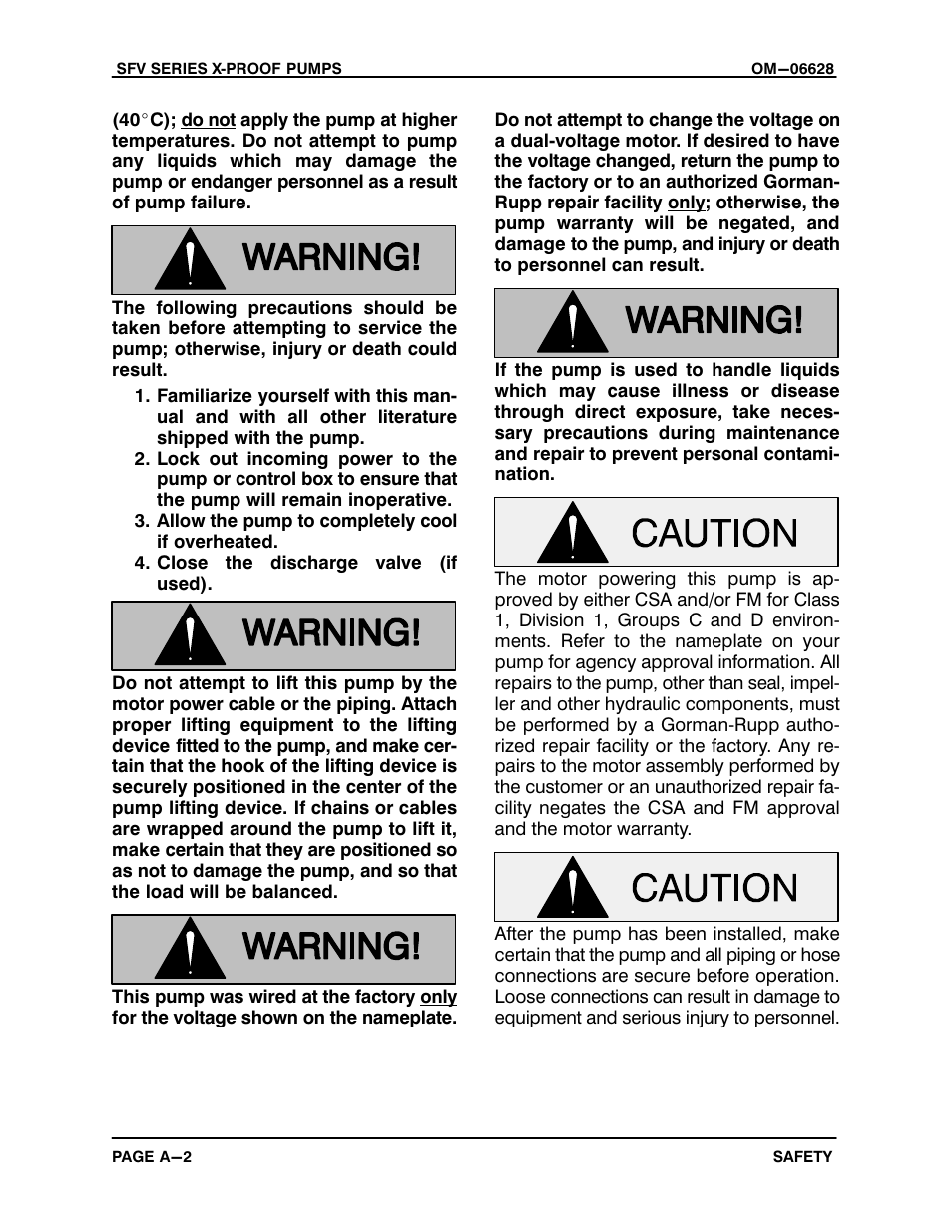 Gorman-Rupp Pumps SFV4A-X 1531245 and up User Manual | Page 8 / 46