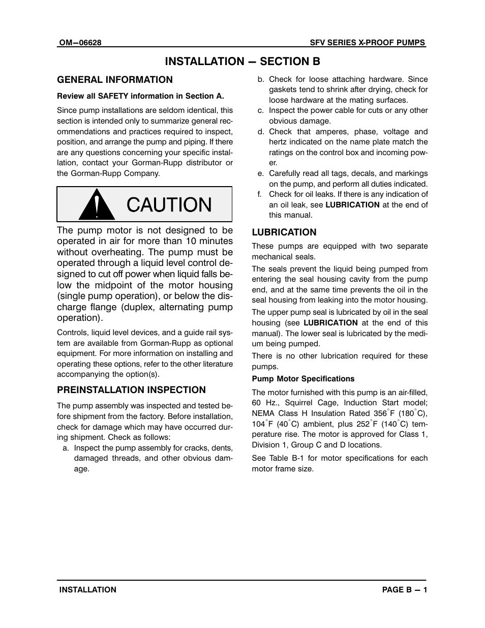 Installation - section b | Gorman-Rupp Pumps SFV4A-X 1531245 and up User Manual | Page 9 / 46