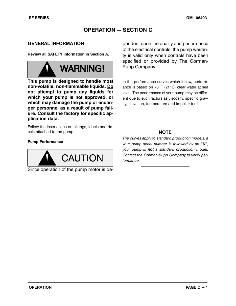 Operation - section c | Gorman-Rupp Pumps SFV4C 1474143 and up User Manual | Page 14 / 45