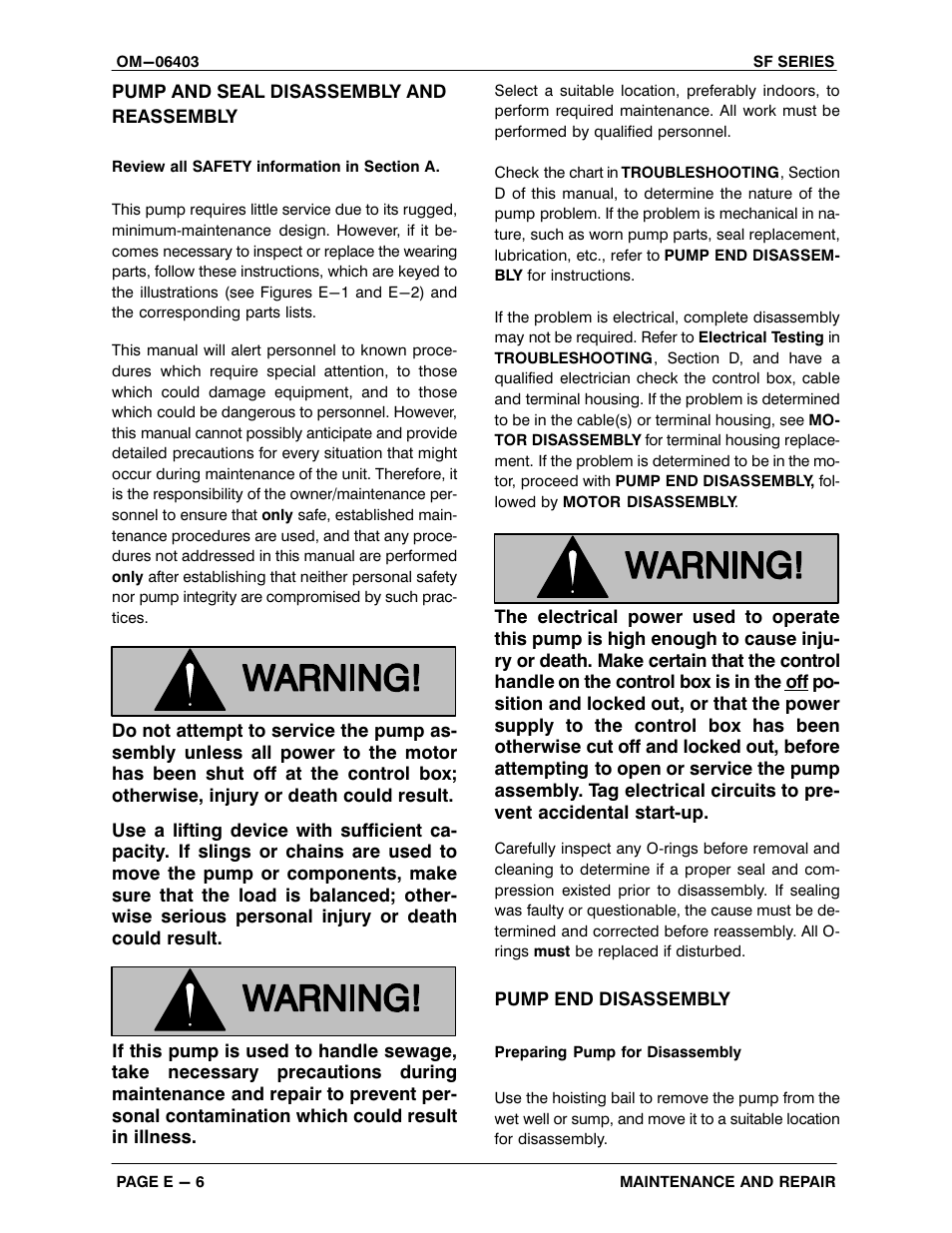 Pump and seal disassembly and reassembly | Gorman-Rupp Pumps SFV4C 1474143 and up User Manual | Page 31 / 45