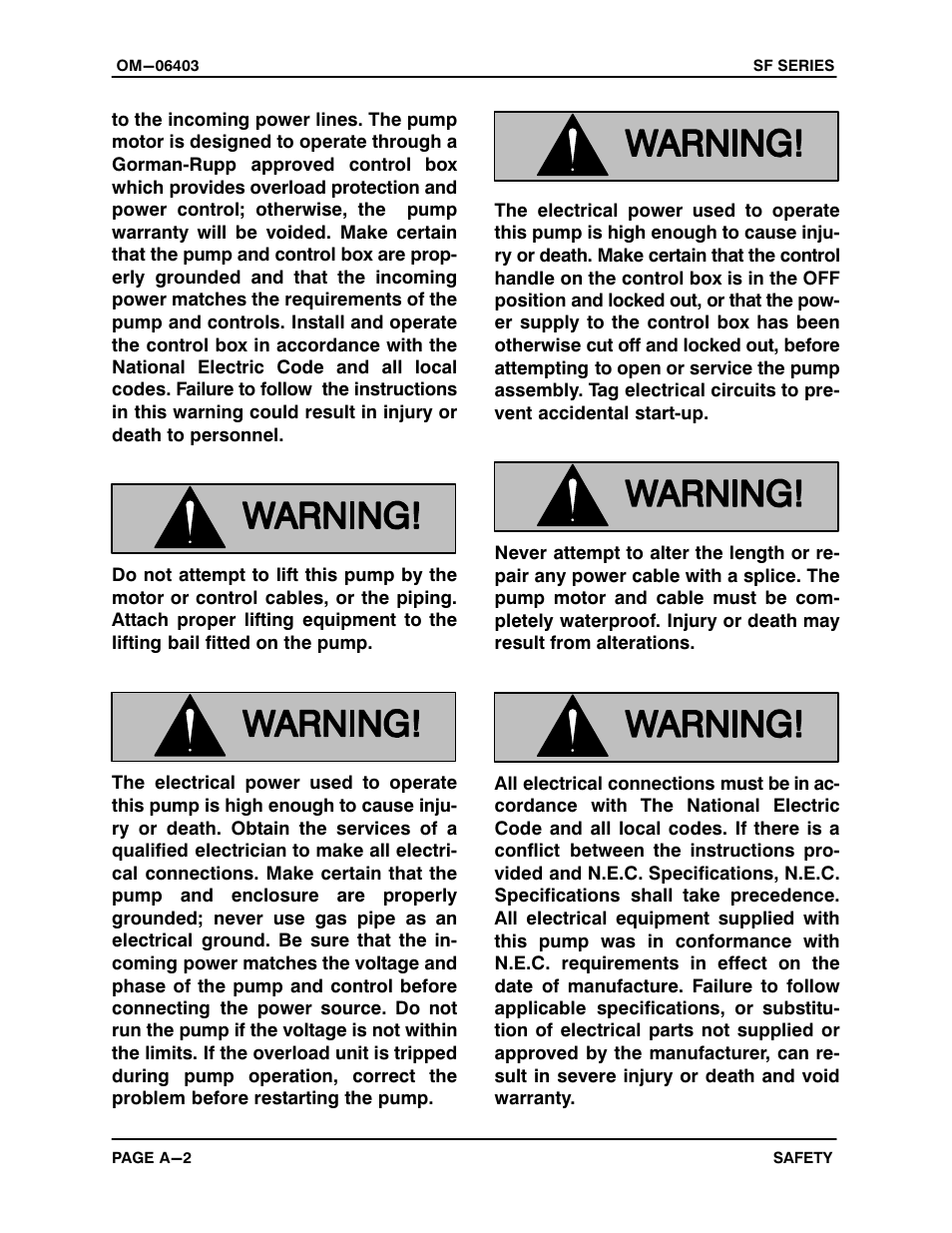 Gorman-Rupp Pumps SFV4C 1474143 and up User Manual | Page 7 / 45