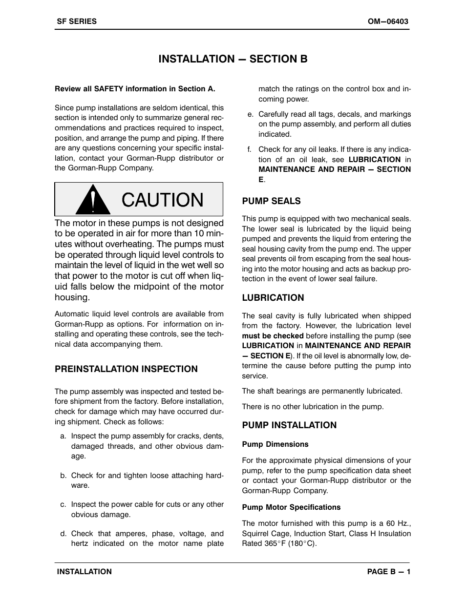 Installation - section b | Gorman-Rupp Pumps SFV4C 1474143 and up User Manual | Page 9 / 45