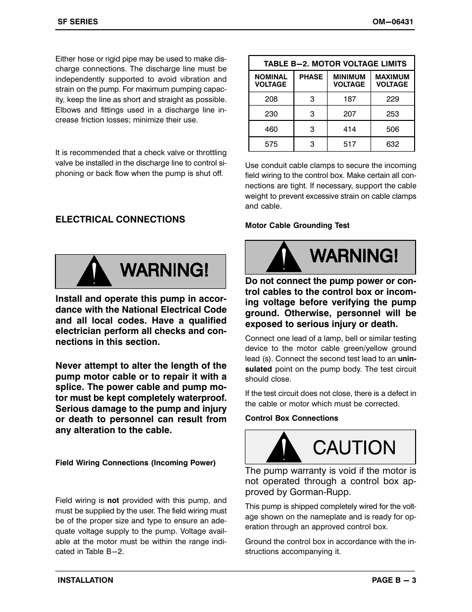 Gorman-Rupp Pumps SFV4E 1491311 and up User Manual | Page 11 / 44