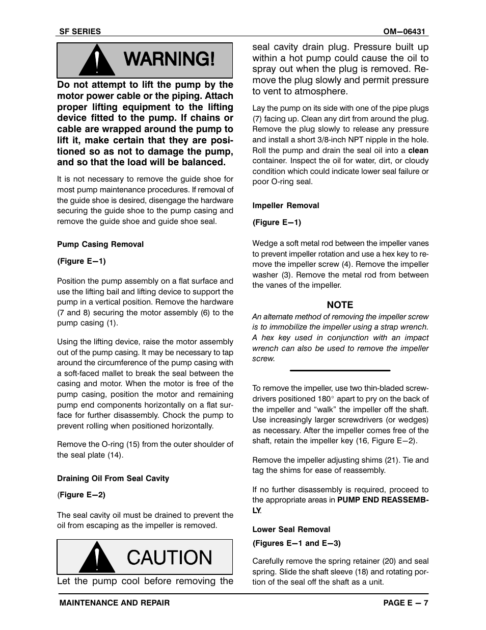 Gorman-Rupp Pumps SFV4E 1491311 and up User Manual | Page 31 / 44
