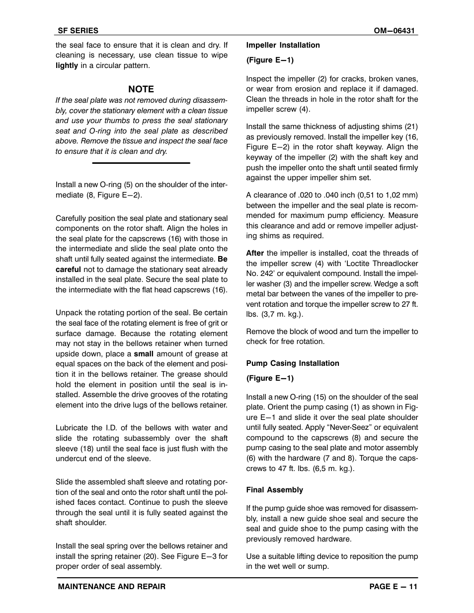 Gorman-Rupp Pumps SFV4E 1491311 and up User Manual | Page 35 / 44