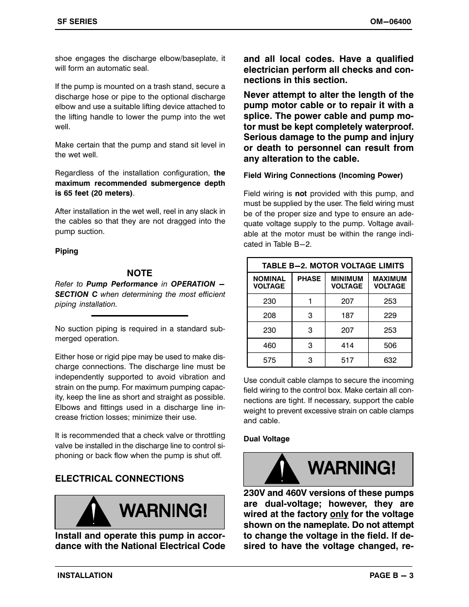 Gorman-Rupp Pumps SFV3B 1473390 and up User Manual | Page 11 / 47