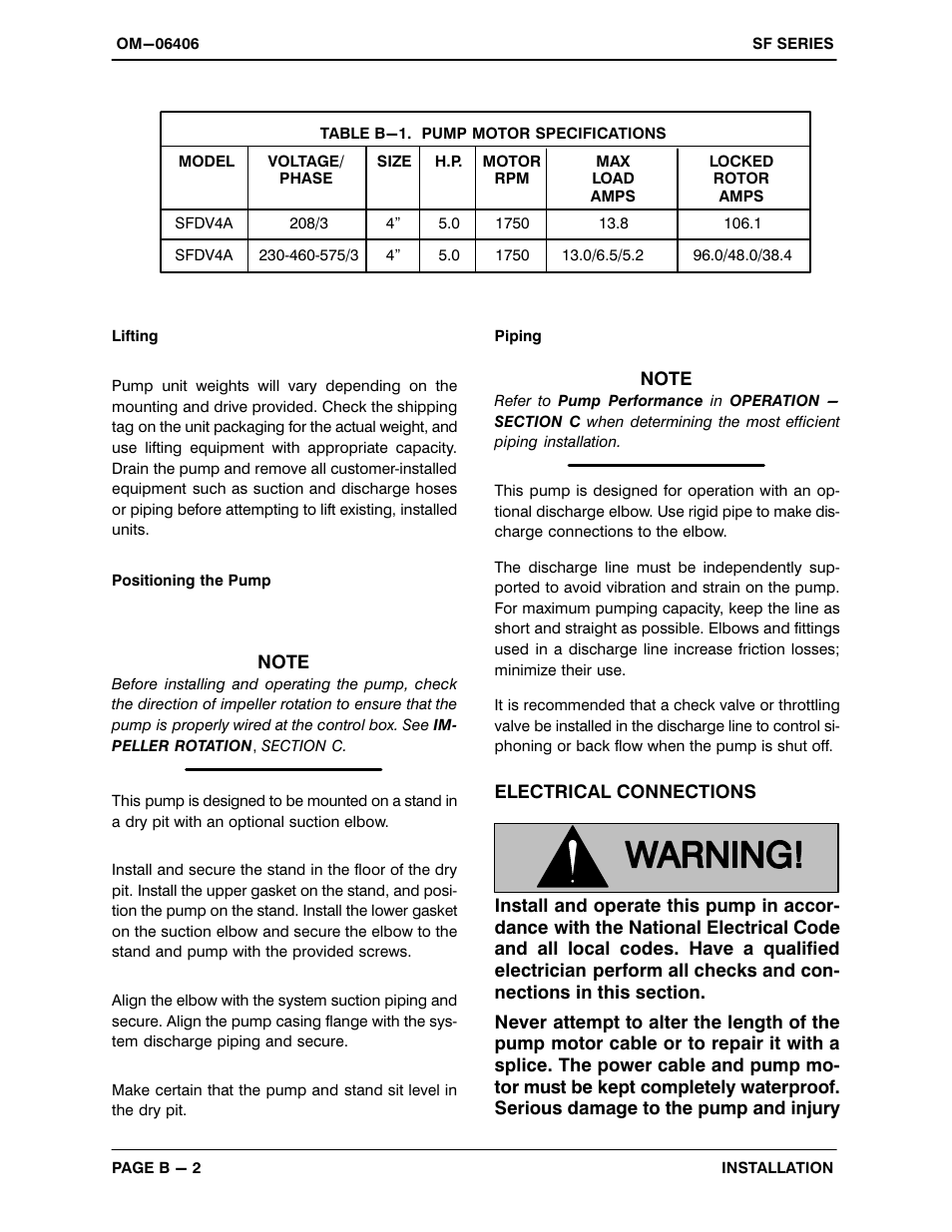 Gorman-Rupp Pumps SFDV4A 1476538 and up User Manual | Page 10 / 44