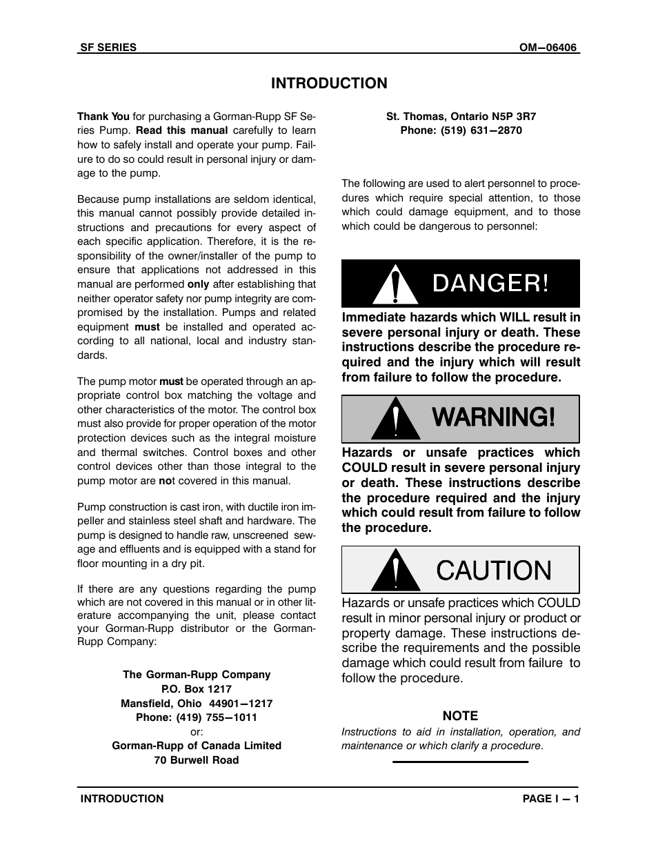 Introduction | Gorman-Rupp Pumps SFDV4A 1476538 and up User Manual | Page 5 / 44