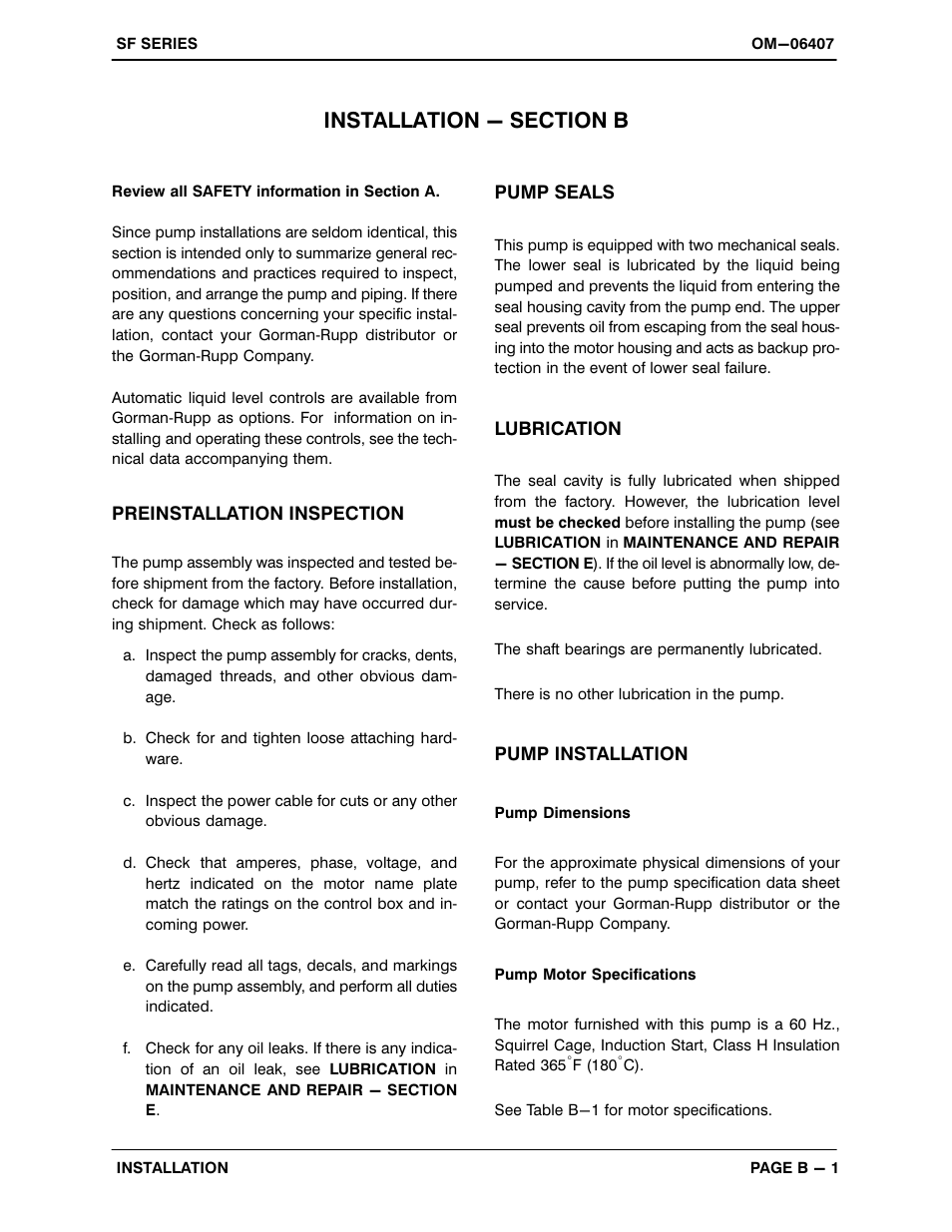 Installation - section b | Gorman-Rupp Pumps SFDV4B 1520149 and up User Manual | Page 9 / 44