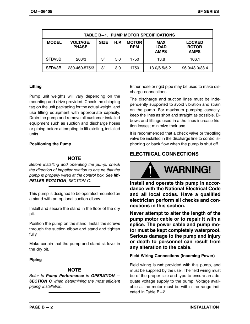 Gorman-Rupp Pumps SFDV3B 1520902 and up User Manual | Page 10 / 44