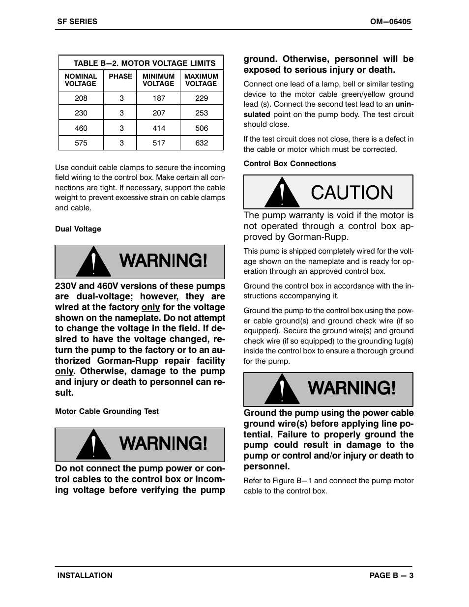 Gorman-Rupp Pumps SFDV3B 1520902 and up User Manual | Page 11 / 44