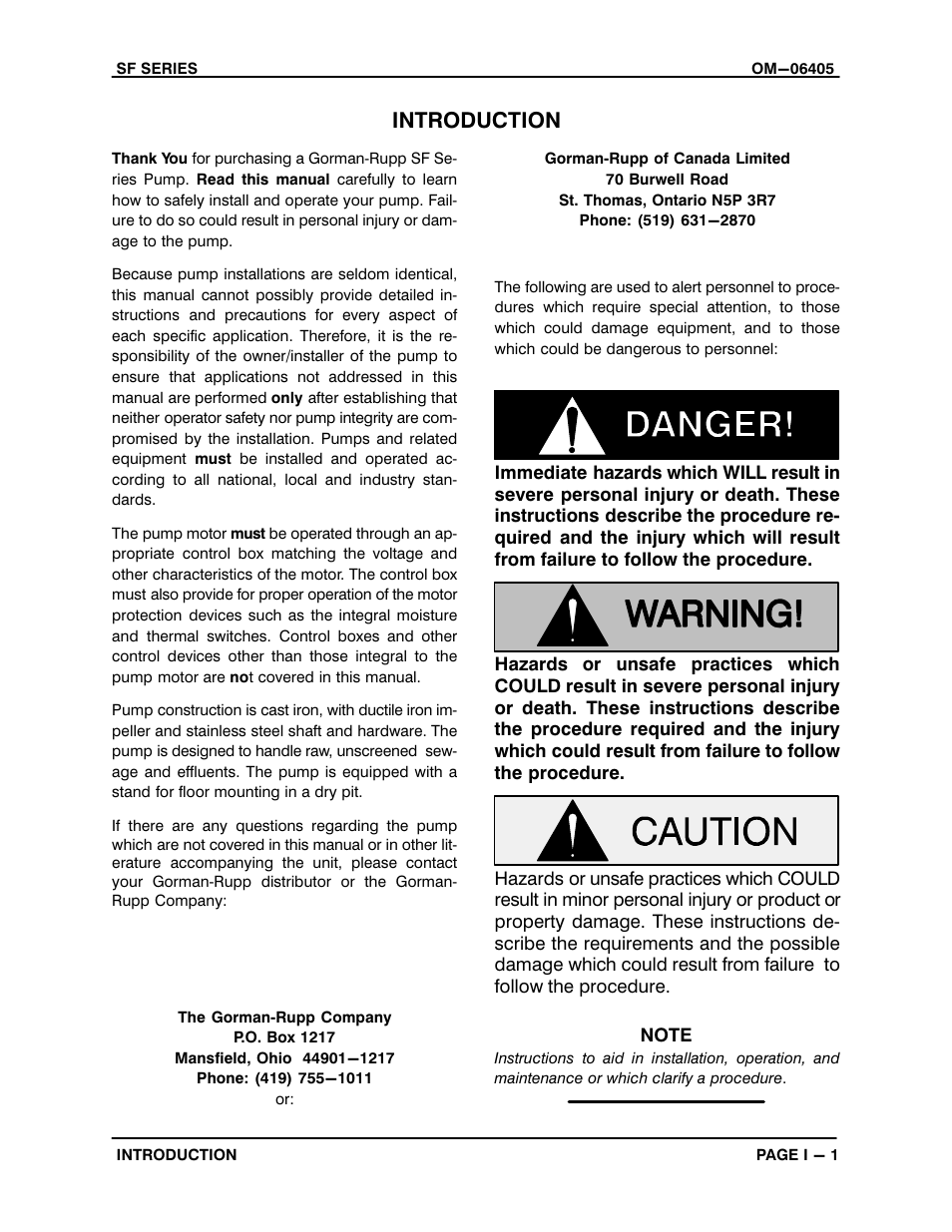 Introduction | Gorman-Rupp Pumps SFDV3B 1520902 and up User Manual | Page 5 / 44