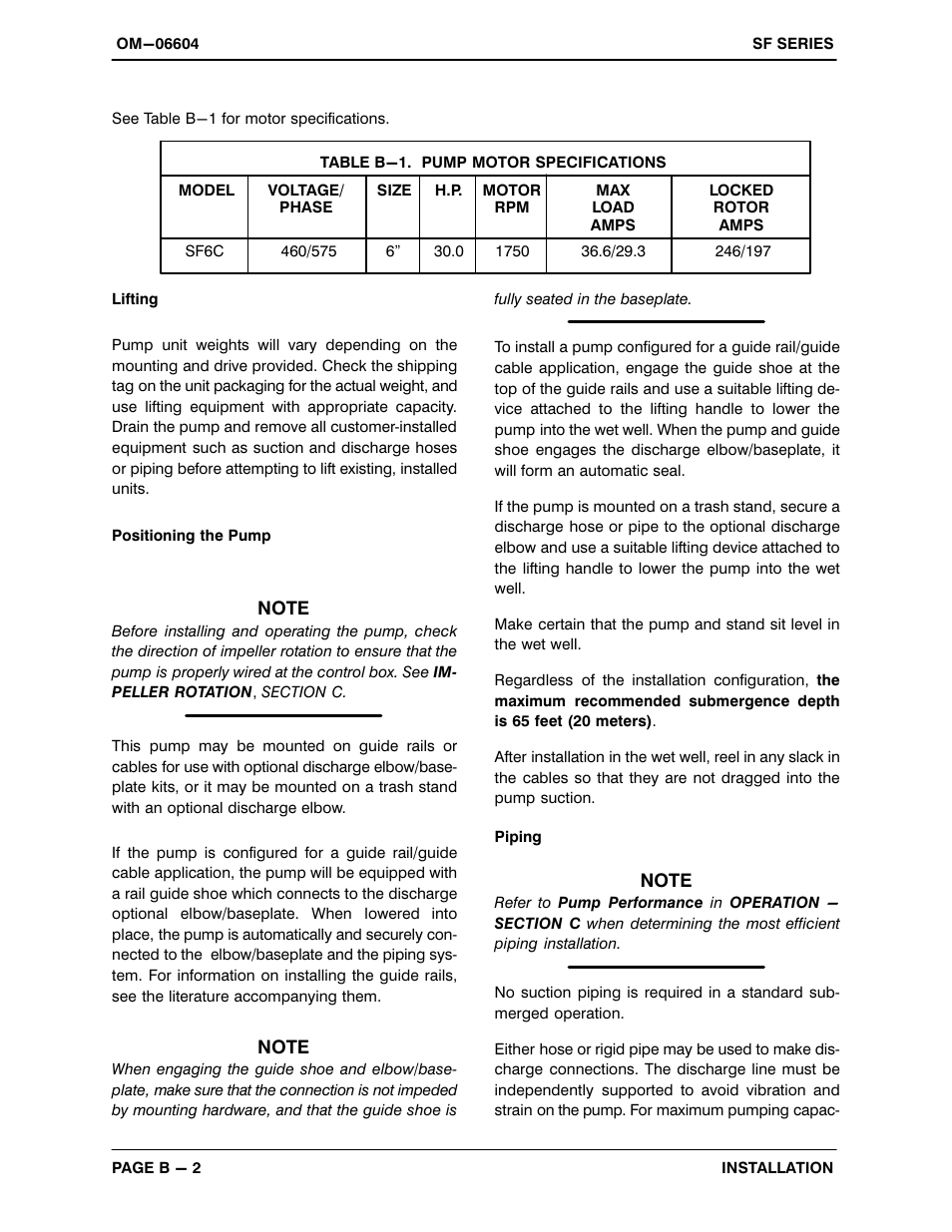 Gorman-Rupp Pumps SF6C All serial numbers User Manual | Page 10 / 44