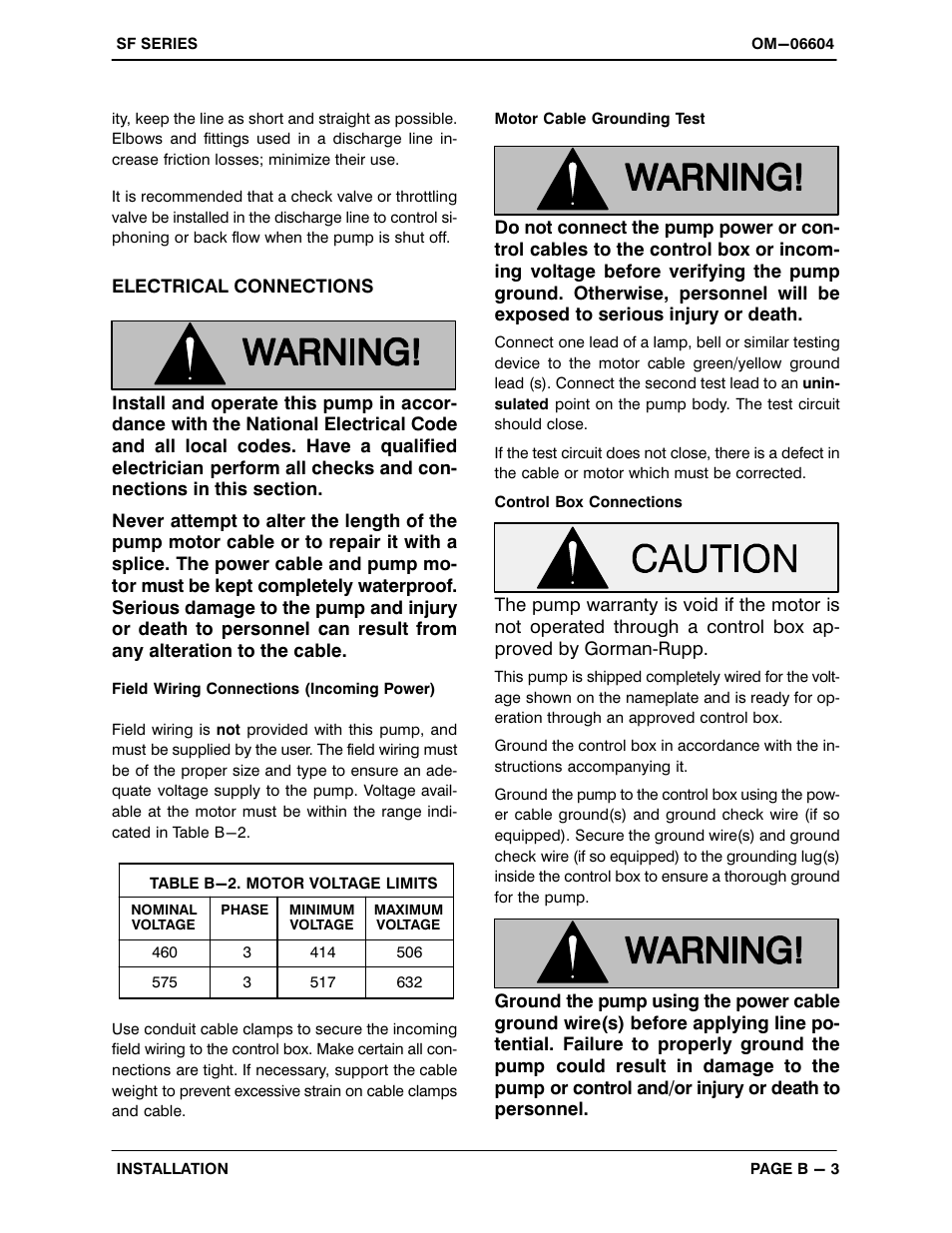 Gorman-Rupp Pumps SF6C All serial numbers User Manual | Page 11 / 44