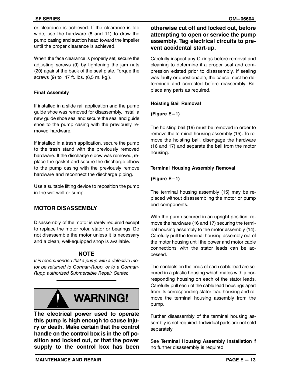 Gorman-Rupp Pumps SF6C All serial numbers User Manual | Page 36 / 44