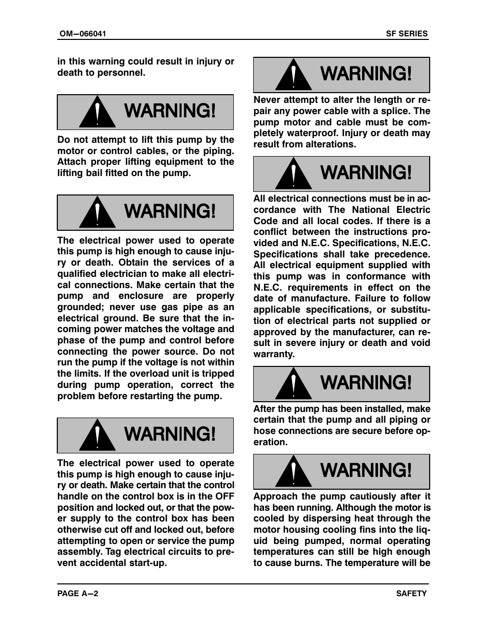 Gorman-Rupp Pumps SF6C All serial numbers User Manual | Page 7 / 44