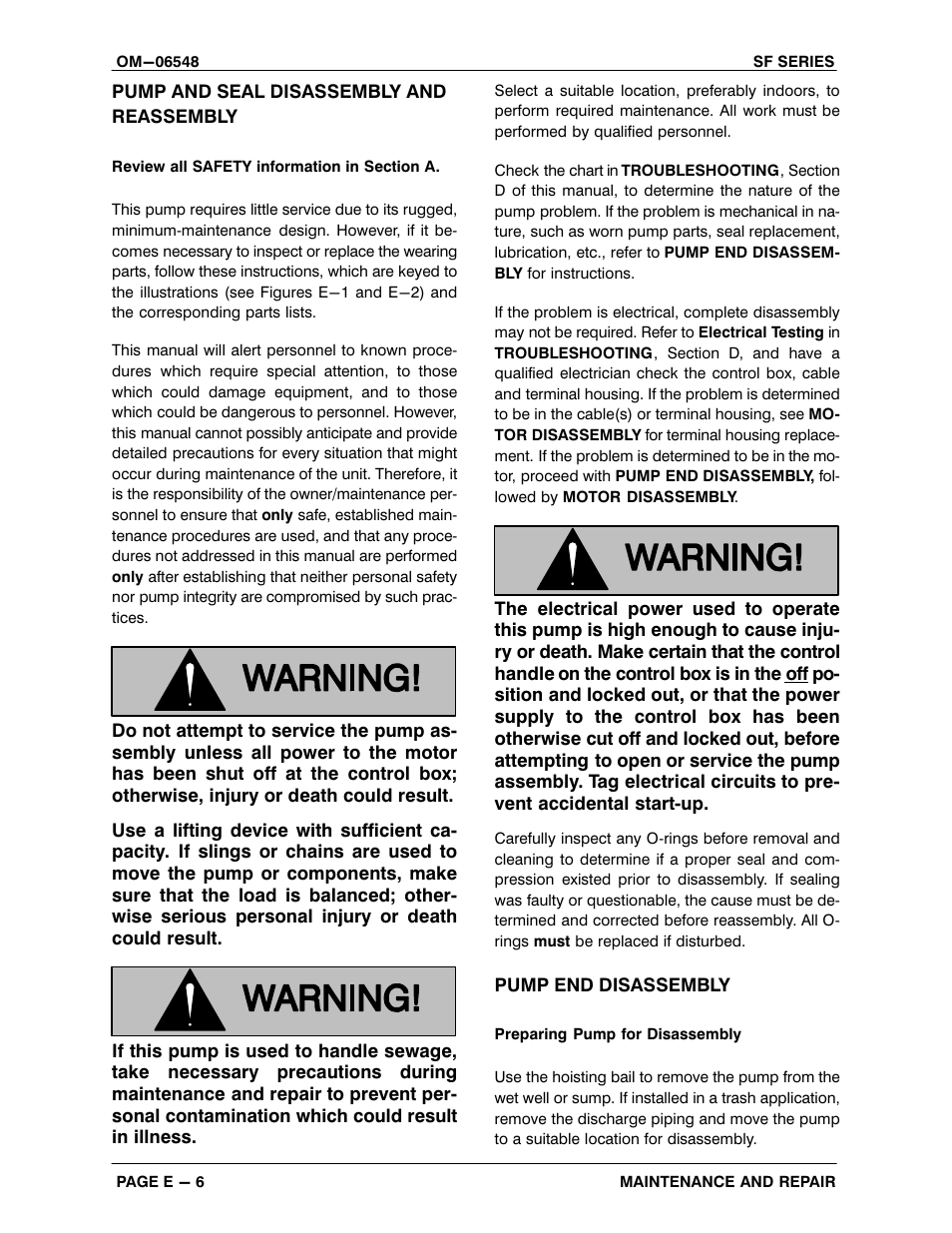 Pump and seal disassembly and reassembly | Gorman-Rupp Pumps SF6B All serial numbers User Manual | Page 30 / 45