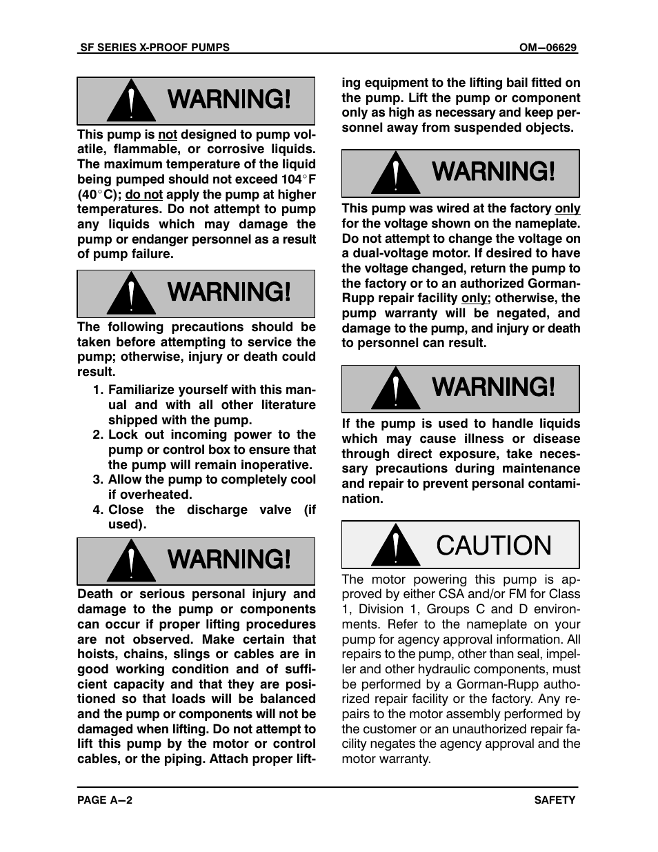 Gorman-Rupp Pumps SF4A-X 1531245 and up User Manual | Page 8 / 48