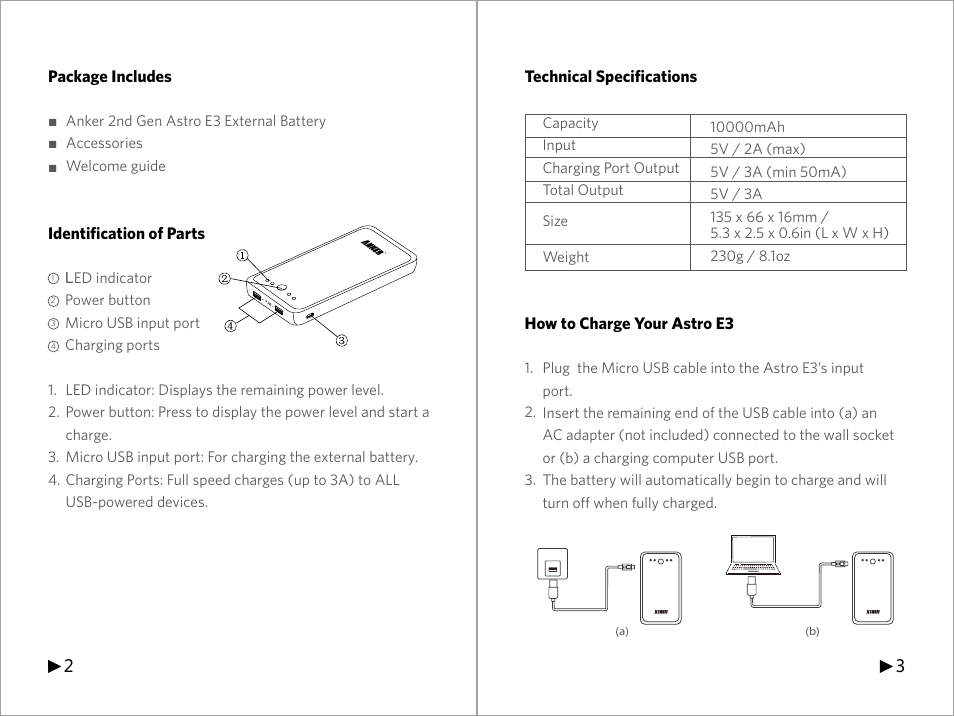 ANKER 2nd Gen Astro E3 10000mAh with PowerIQ Technology User Manual | Page 3 / 23