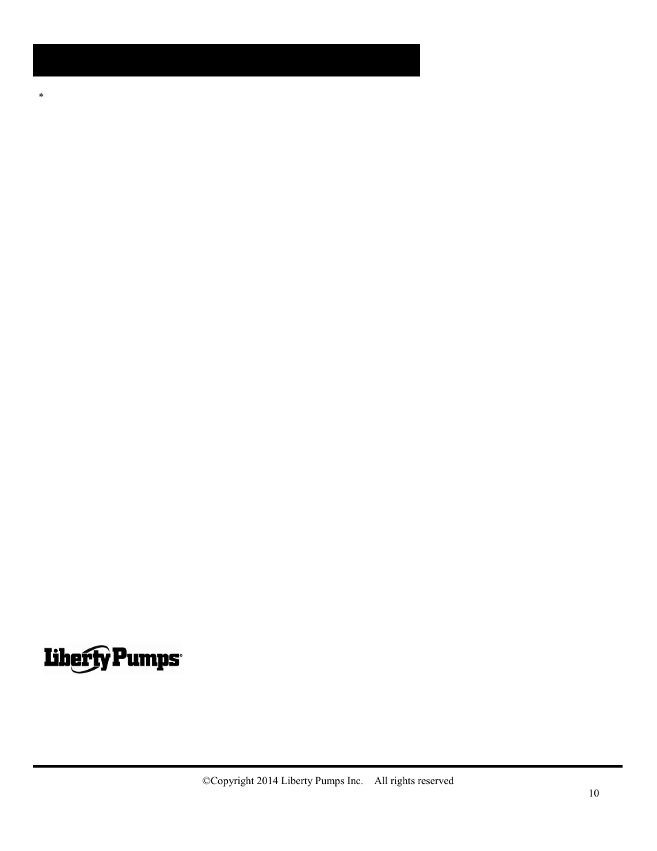 3 year limited warranty | Liberty Pumps FL100-Series User Manual | Page 10 / 30