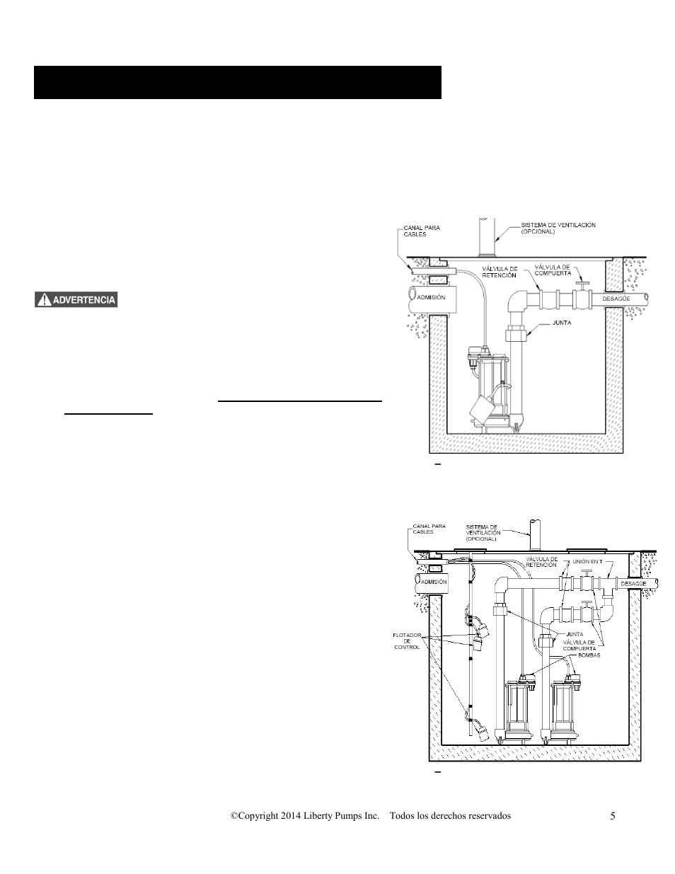 Sistemas efluentes (para fangos) | Liberty Pumps FL100-Series User Manual | Page 15 / 30