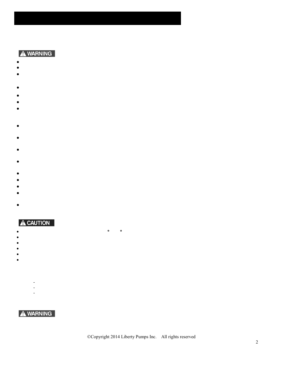 General information | Liberty Pumps FL100-Series User Manual | Page 2 / 30