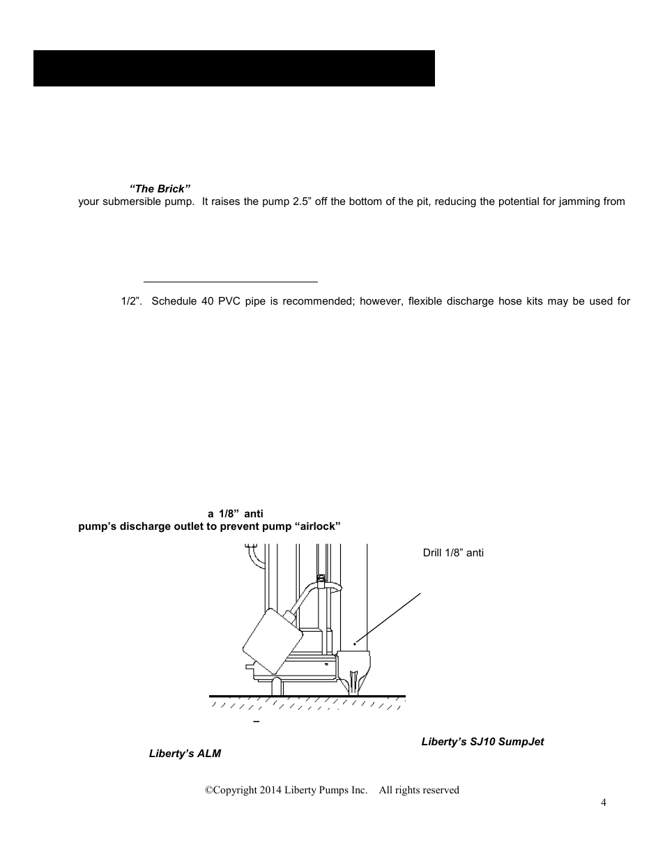 Dewatering / sump applications | Liberty Pumps FL100-Series User Manual | Page 4 / 30