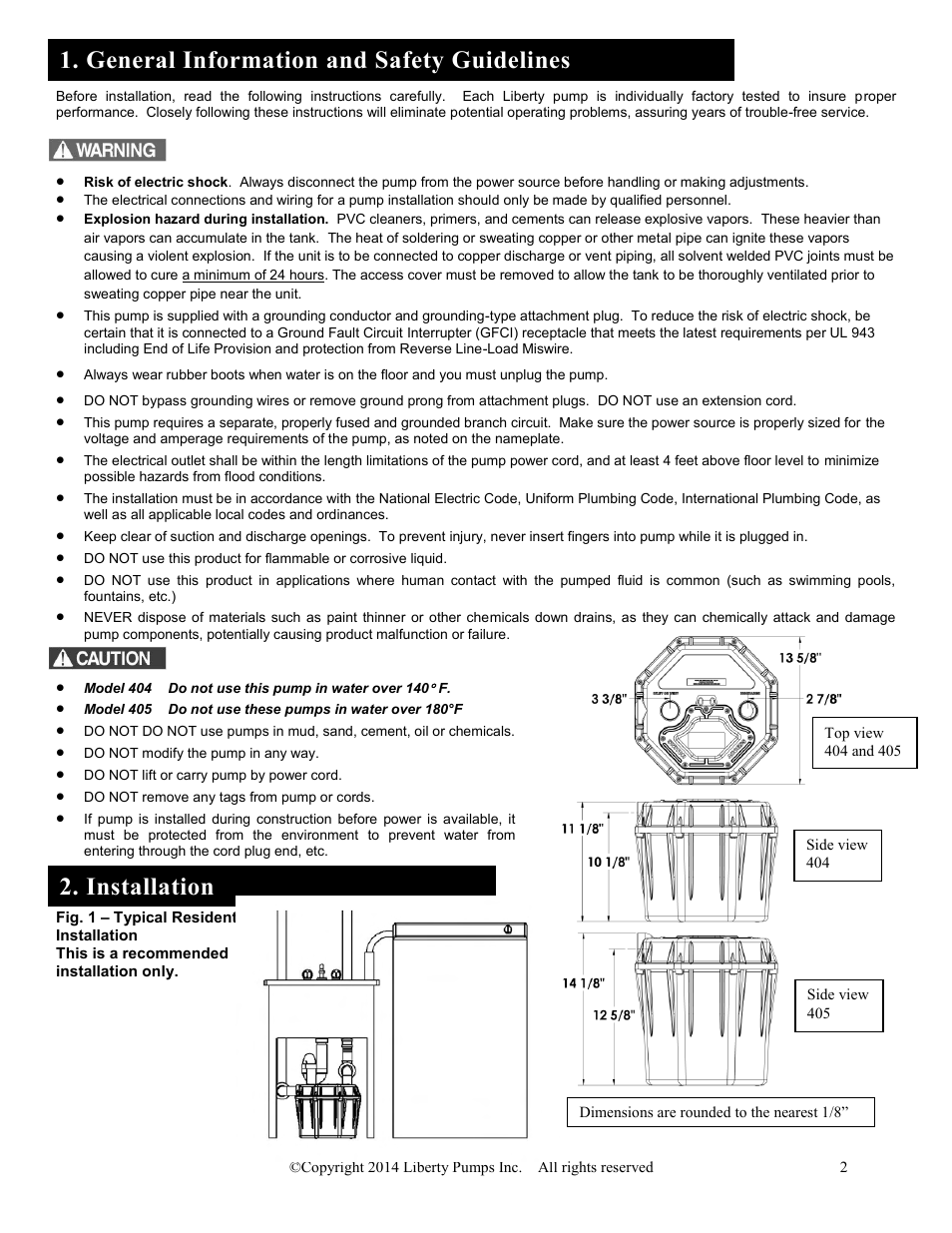 Liberty Pumps 405HV User Manual | Page 2 / 15