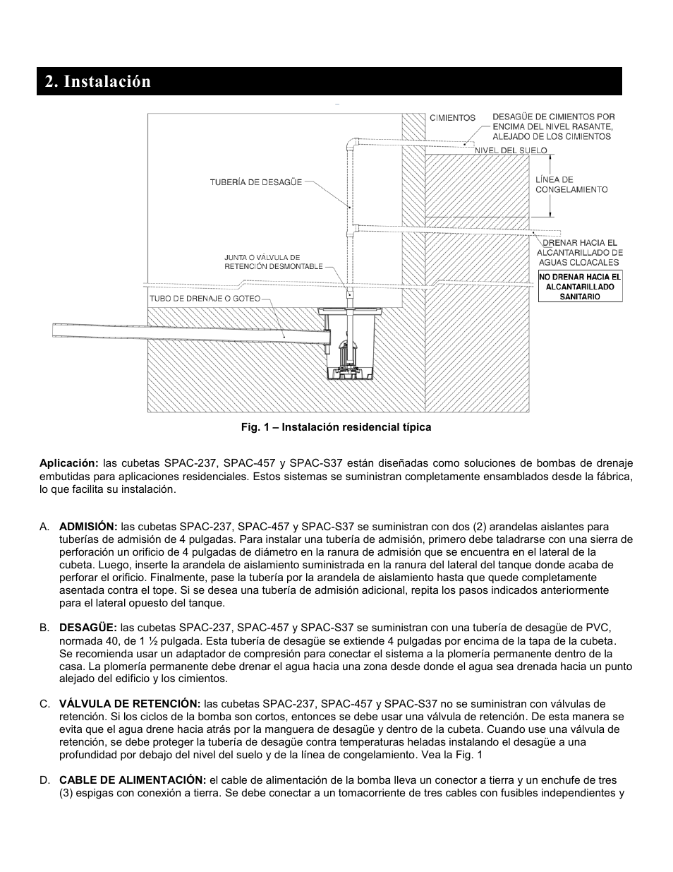 Instalación | Liberty Pumps SPAC Series User Manual | Page 15 / 18