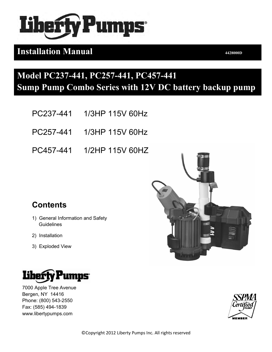 Liberty Pumps PC-Series User Manual | 12 pages