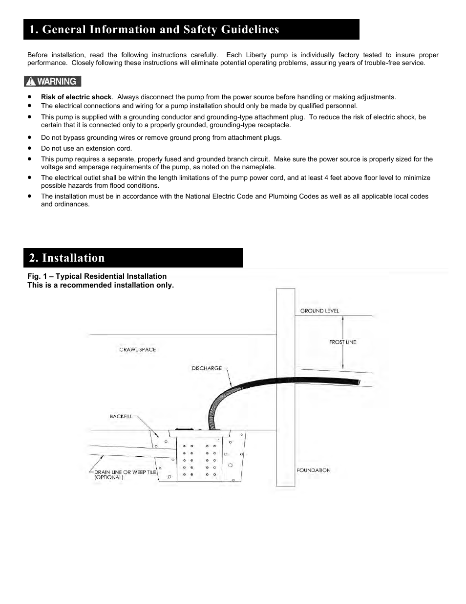 Liberty Pumps CSP-Series User Manual | Page 2 / 14