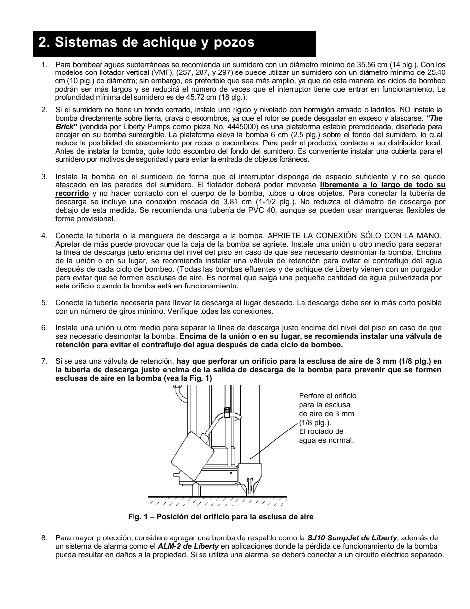 Sistemas de achique y pozos | Liberty Pumps 290-Series User Manual | Page 14 / 30