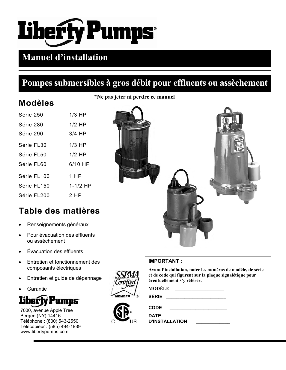 Liberty Pumps 290-Series User Manual | Page 21 / 30