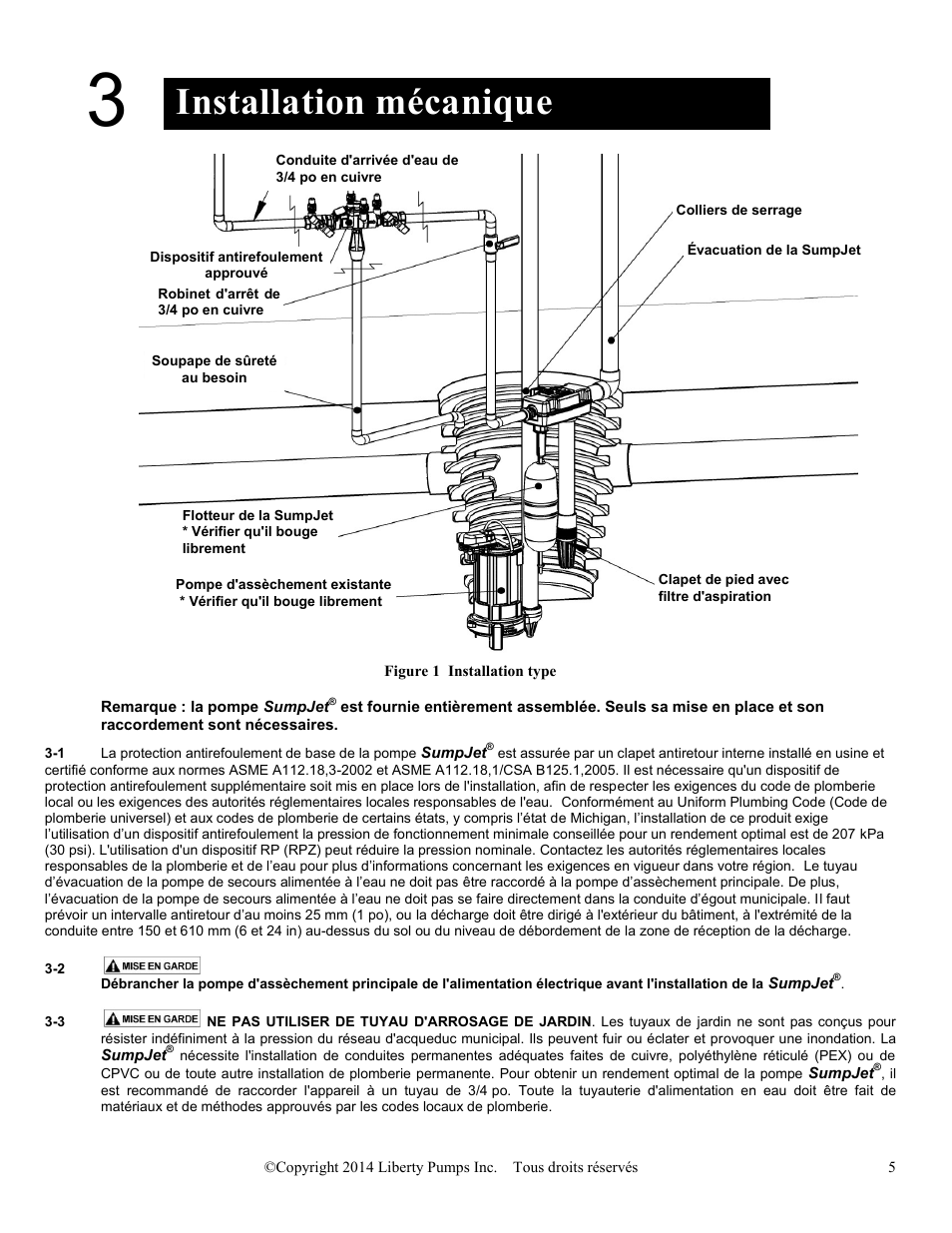 Installation mécanique | Liberty Pumps SJ10 SumpJet User Manual | Page 25 / 30