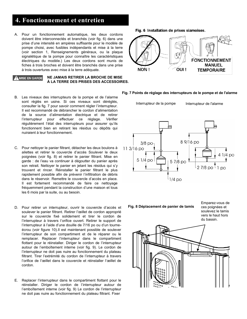 Fonctionnement et entretien | Liberty Pumps SBX-Series User Manual | Page 22 / 24