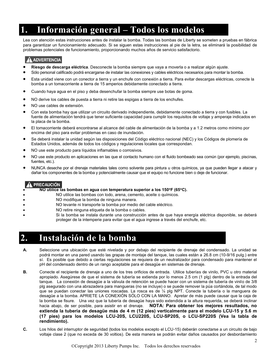 Liberty Pumps LCU-15 Series User Manual | Page 10 / 12