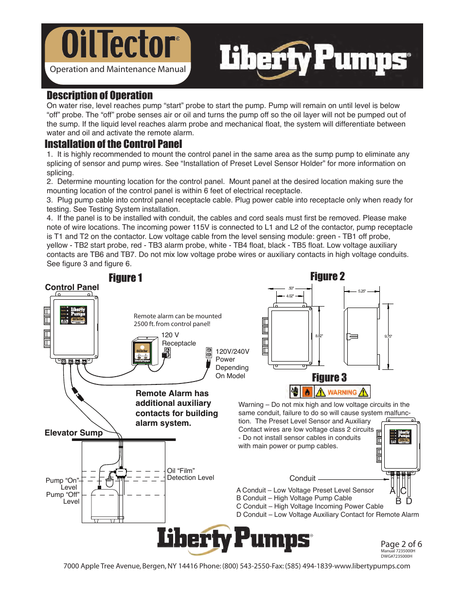 Figure 1, Figure 2, Figure 3 | Liberty Pumps ELV-Series OilTector User Manual | Page 2 / 6
