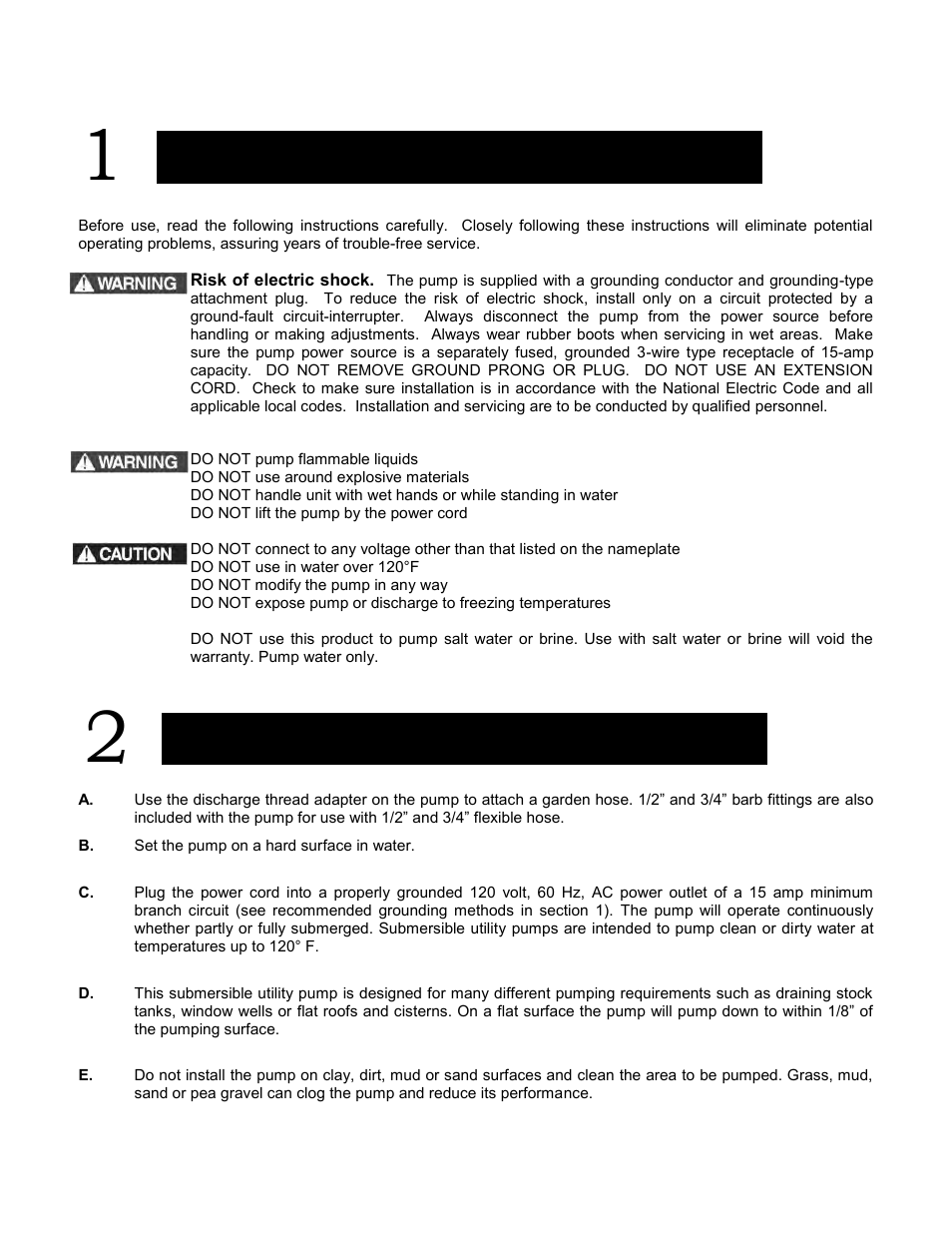 General information, Operation | Liberty Pumps 260 User Manual | Page 2 / 12