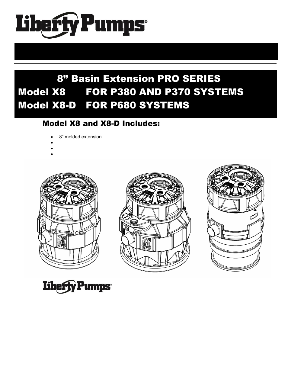 Liberty Pumps X8-D Basin Extension User Manual | 4 pages