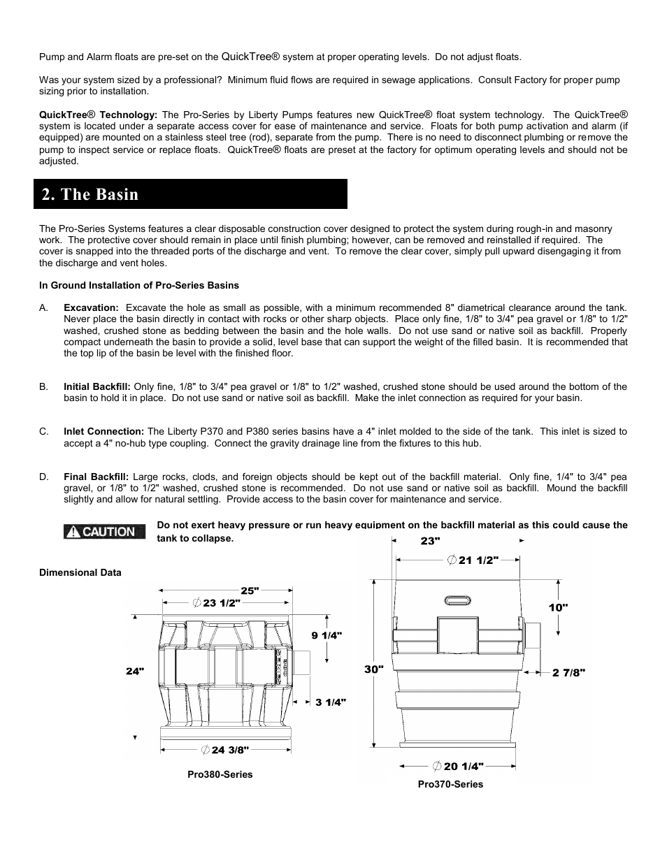 The basin | Liberty Pumps Pro370-Series User Manual | Page 3 / 30