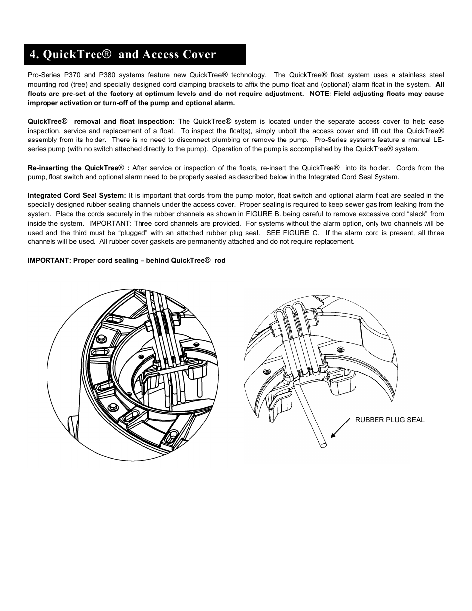 Quicktree ® and access cover | Liberty Pumps Pro370-Series User Manual | Page 5 / 30