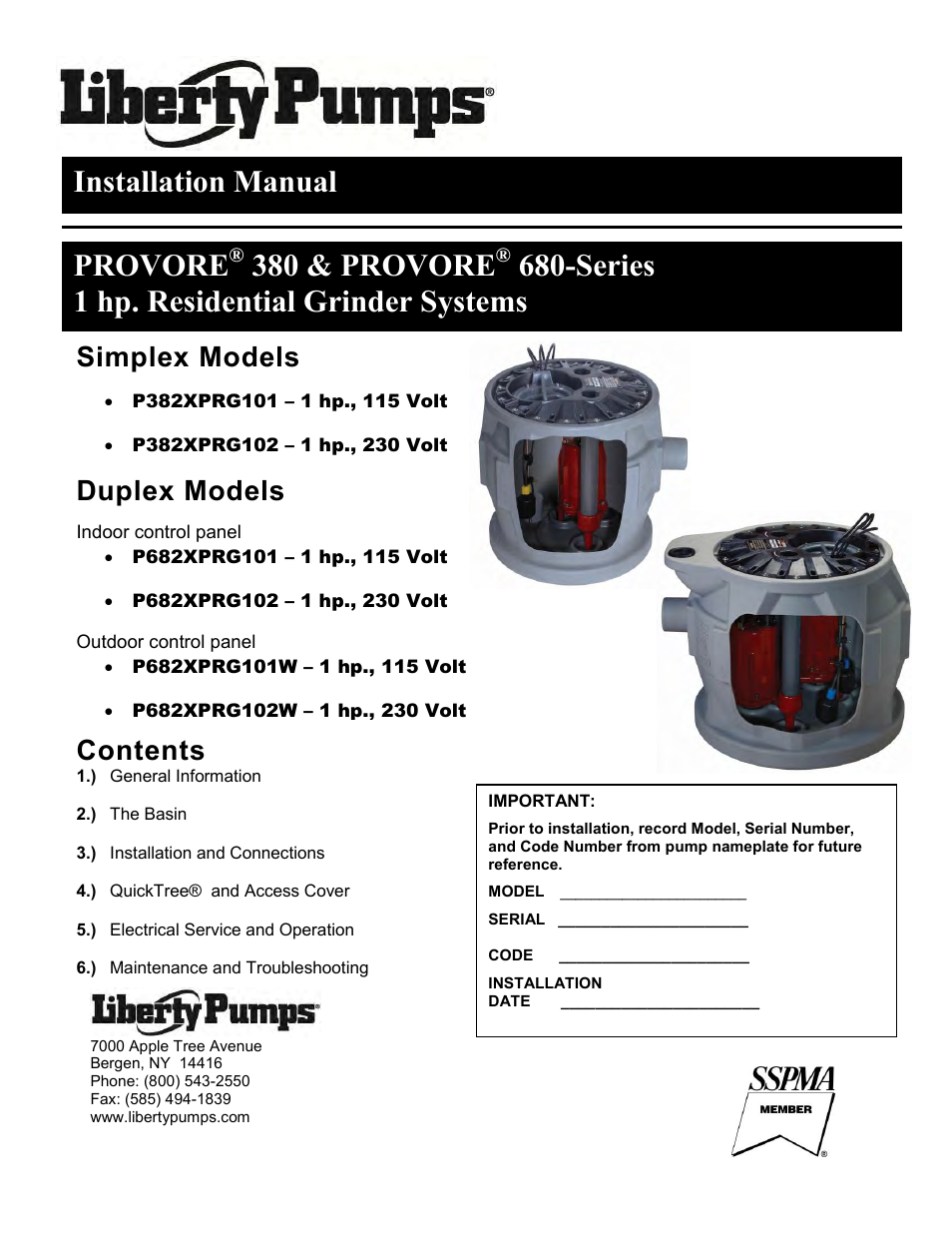 Liberty Pumps ProVore 380 User Manual | 36 pages