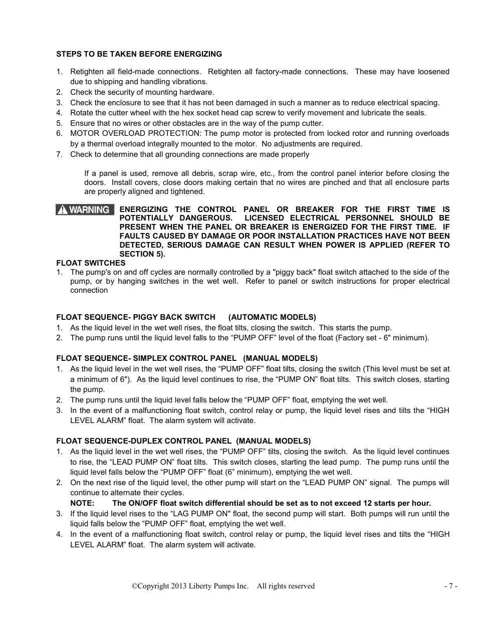Liberty Pumps PRG-Series User Manual | Page 7 / 33