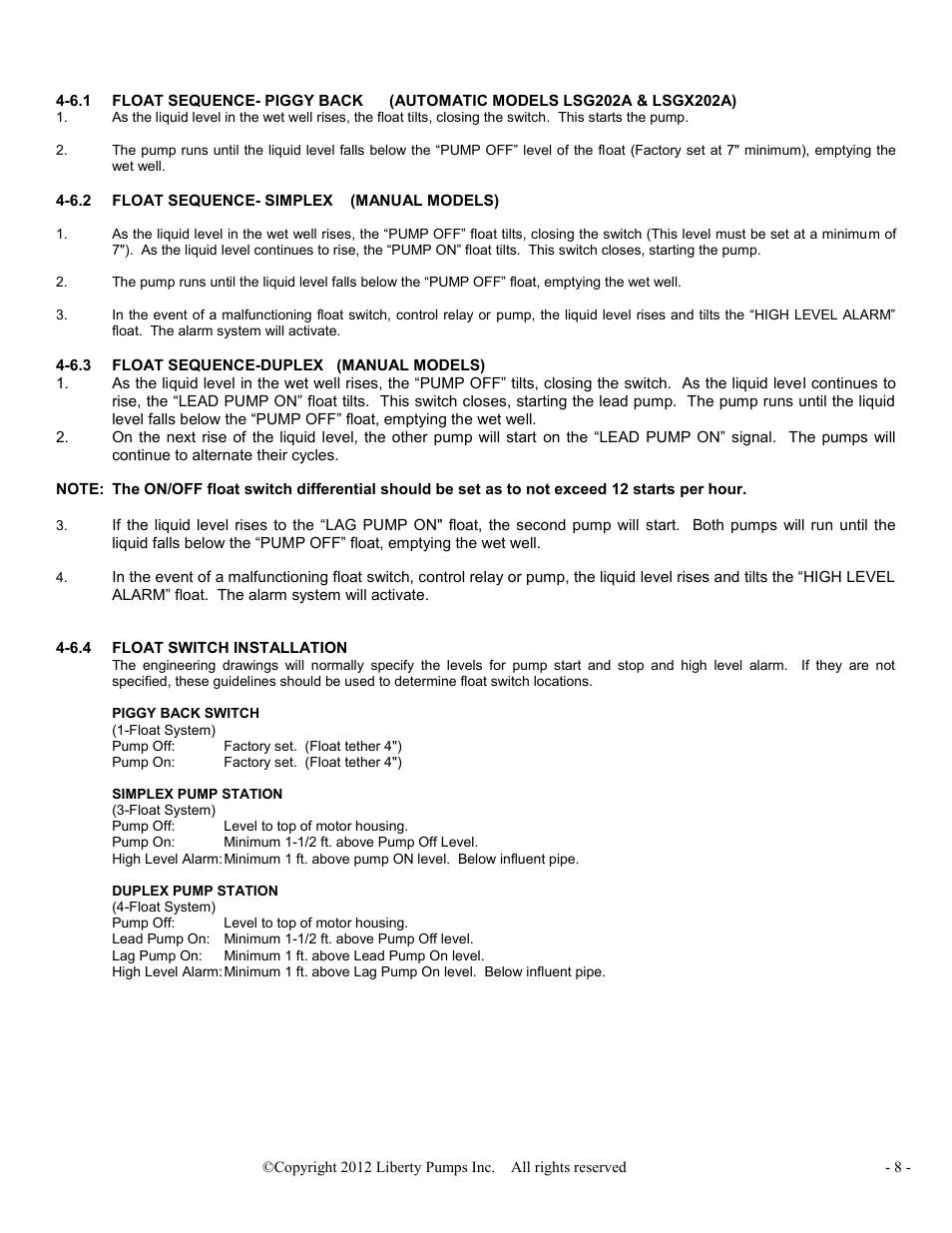 Liberty Pumps LSGX200-Series Omnivore User Manual | Page 8 / 42