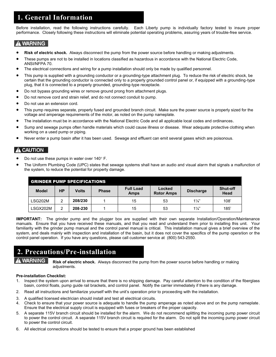 Liberty Pumps 2448-Series User Manual | Page 2 / 12