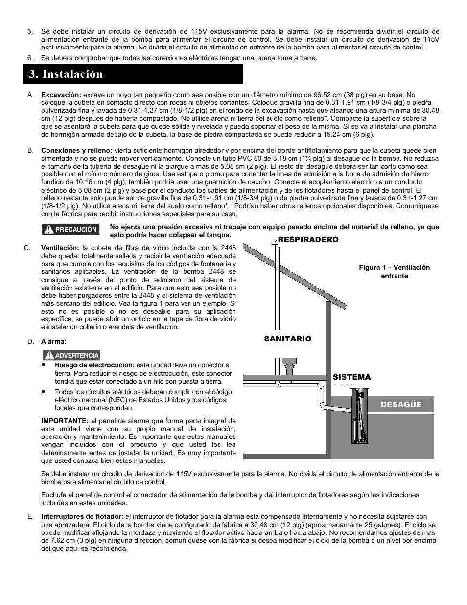 Instalación | Liberty Pumps 2448-Series User Manual | Page 7 / 12