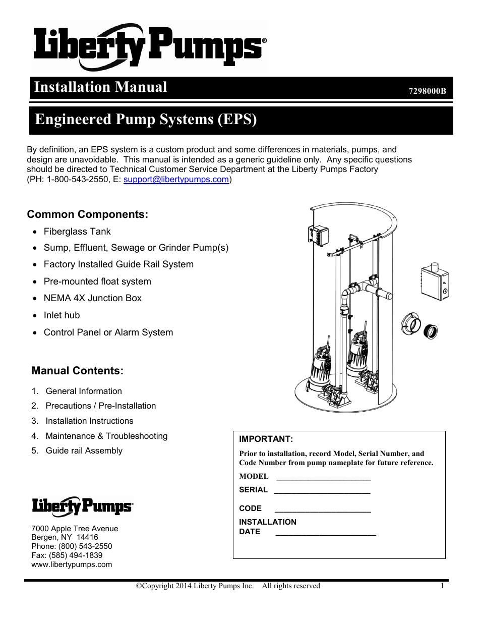 Liberty Pumps Engineered Pump Systems (EPS) User Manual | 11 pages