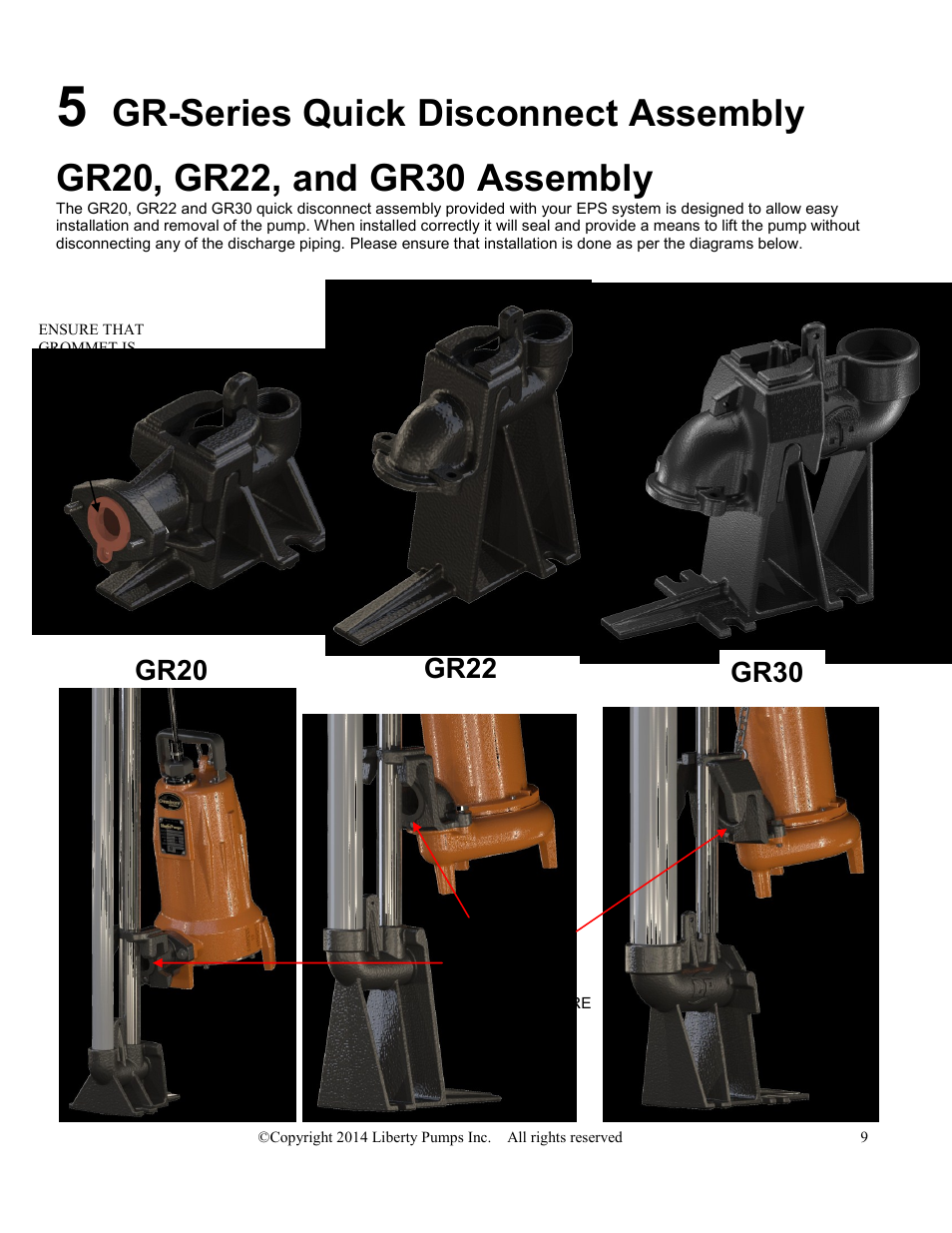 Gr-series quick disconnect assembly | Liberty Pumps Engineered Pump Systems (EPS) User Manual | Page 9 / 11