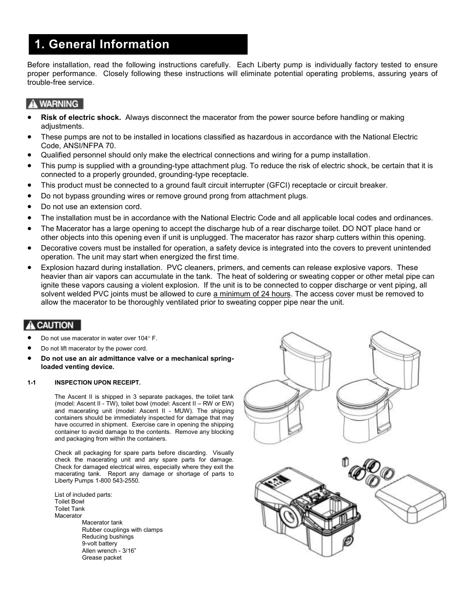 General information | Liberty Pumps Ascent II User Manual | Page 2 / 55