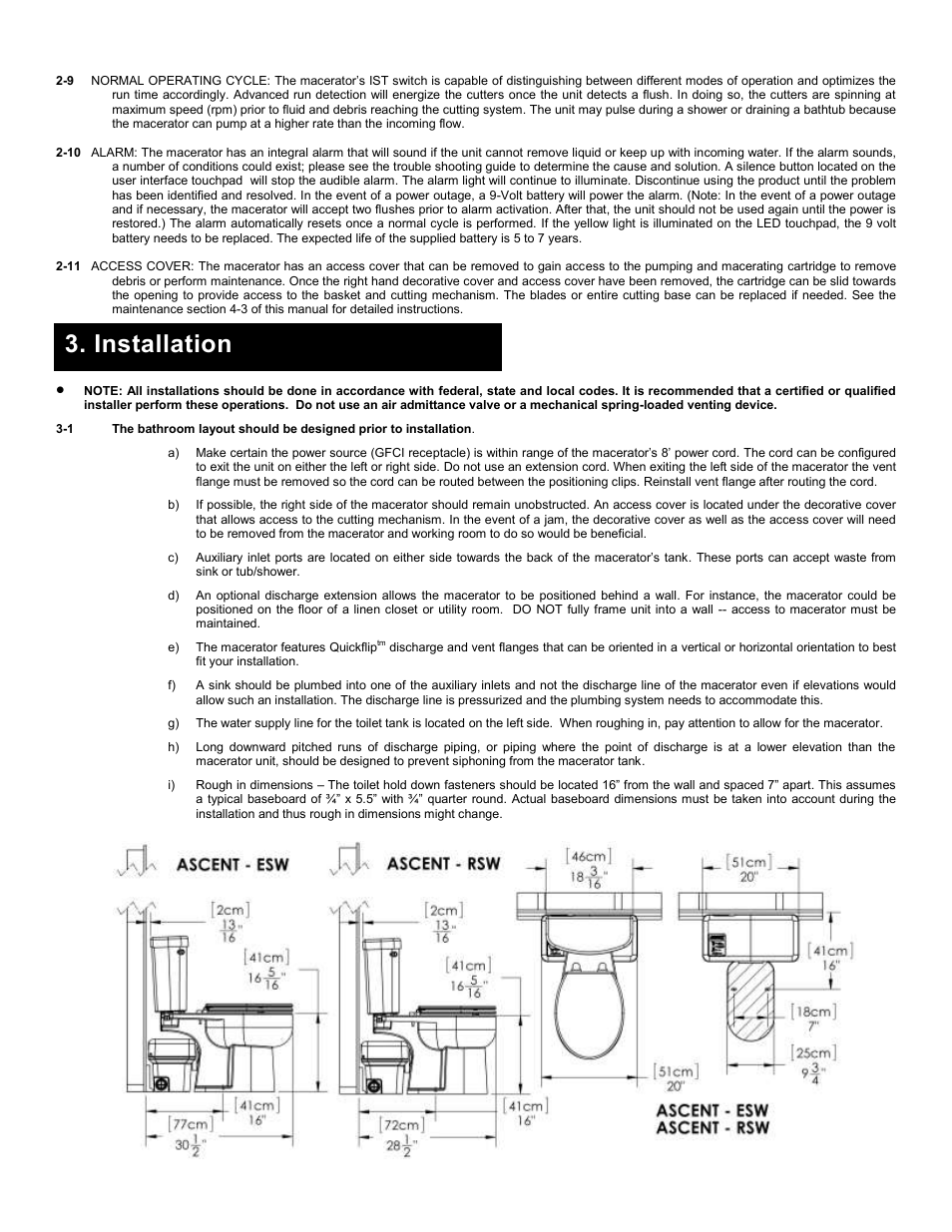 Installation | Liberty Pumps Ascent II User Manual | Page 4 / 55